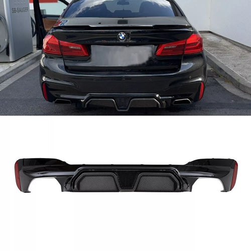Diffusore posteriore Evo Nero Lucido carbonio per BMW Serie 5 G30 G31 M