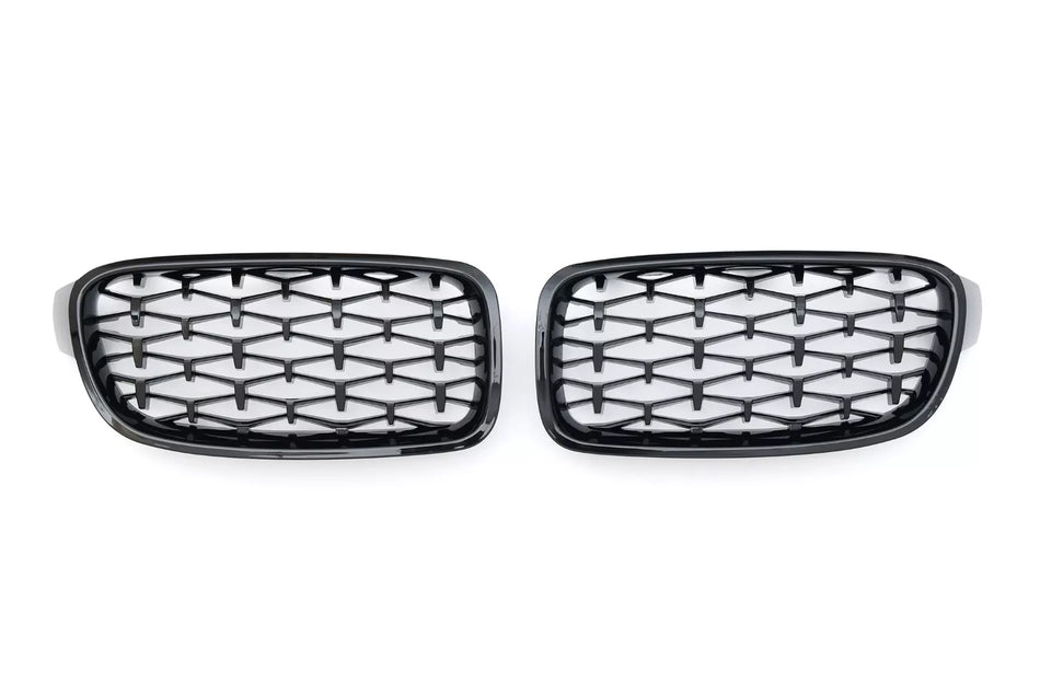 per BMW SERIE 3 F30 F31 SPORT GRIGLIA DIAMANTE LUCIDO NERO