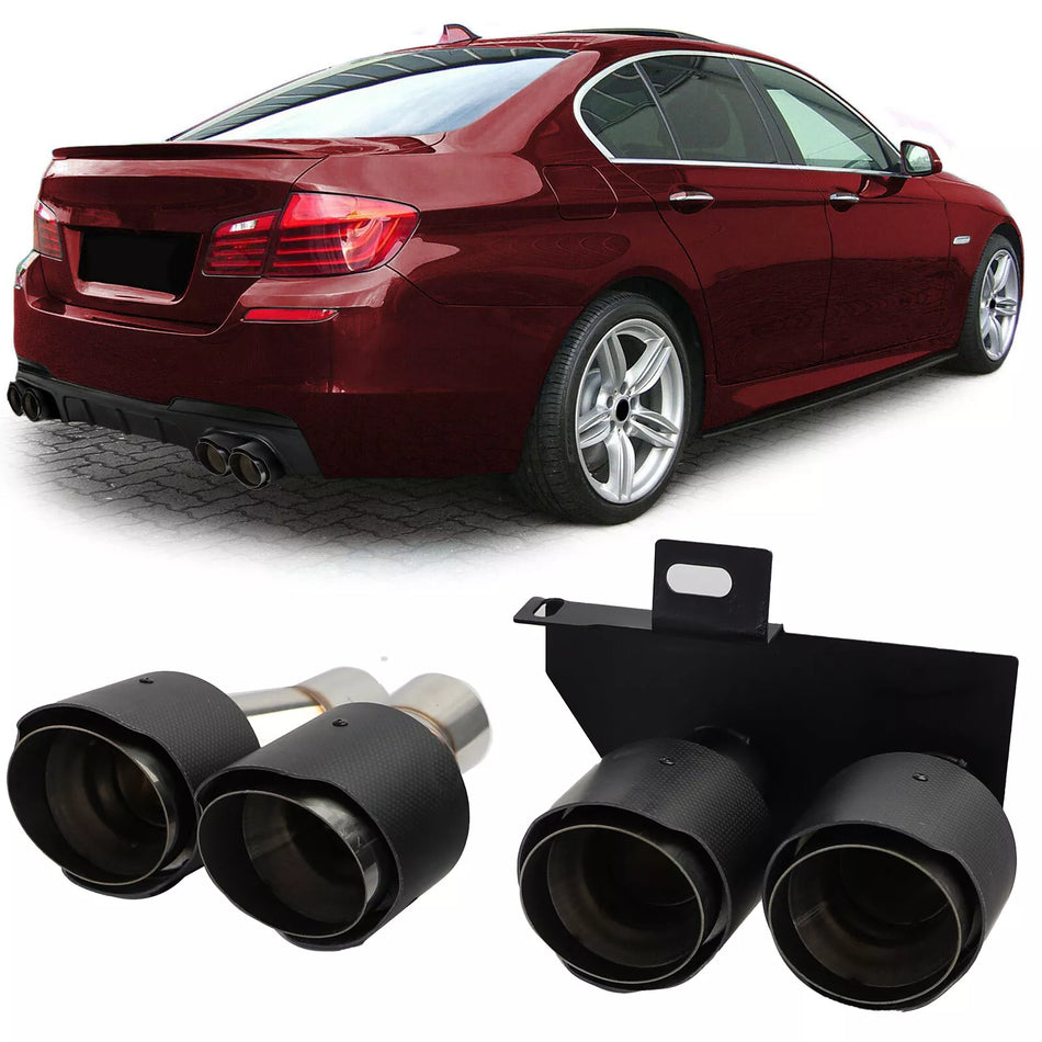 Terminale scarico trasformazione duplex doppio tubo carbonio per BMW F10 F11