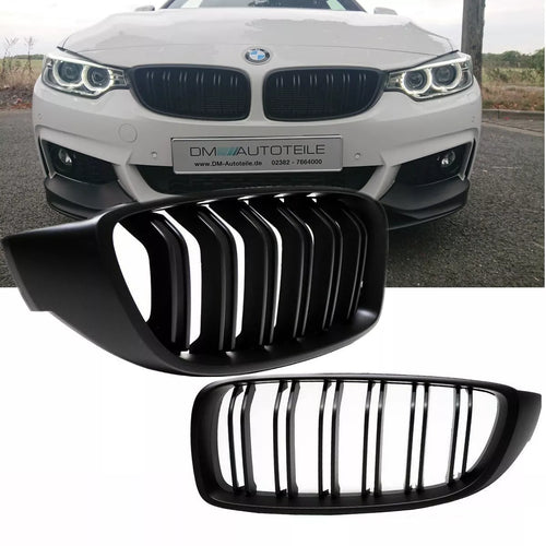 Griglia per BMW Serie 4 F32 F33 F36 Nero Opaco doppia barra anche M M4