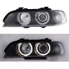 2x FANALI Angel Eyes neri BMW E39 95-00 H7/H7 + frecce bianche + motore