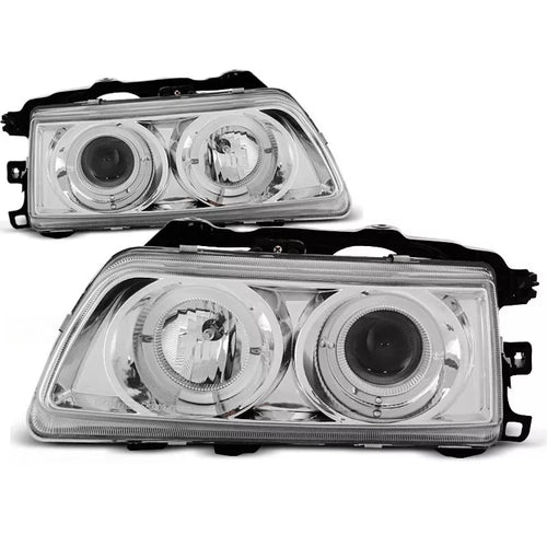 Fari Angel Eyes LED cromati per Honda CRX 1987 al 1989