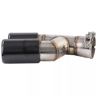 Terminale scarico doppio tubo nero lucido, per BMW Serie 3 F30 F31 316 318 320