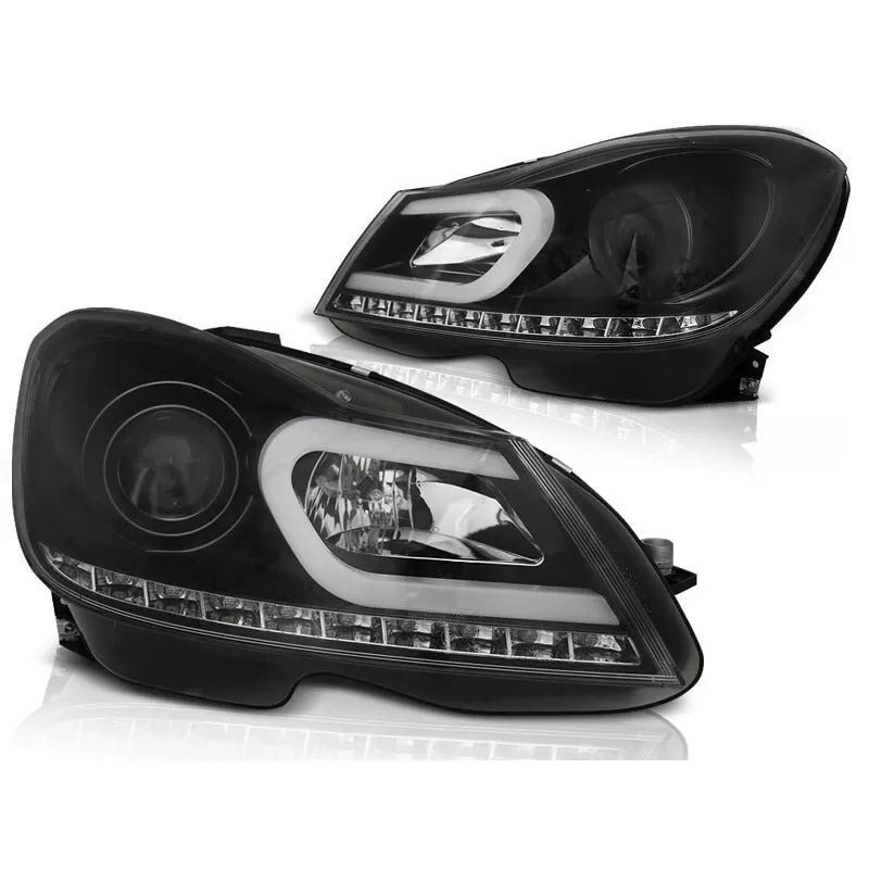 Fanale LED Nero luce diurna per Mercedes W204 S204 2011-2014