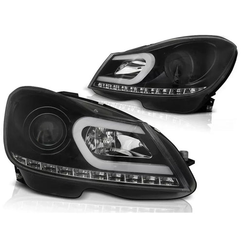 Fanale LED Nero luce diurna per Mercedes W204 S204 2011-2014