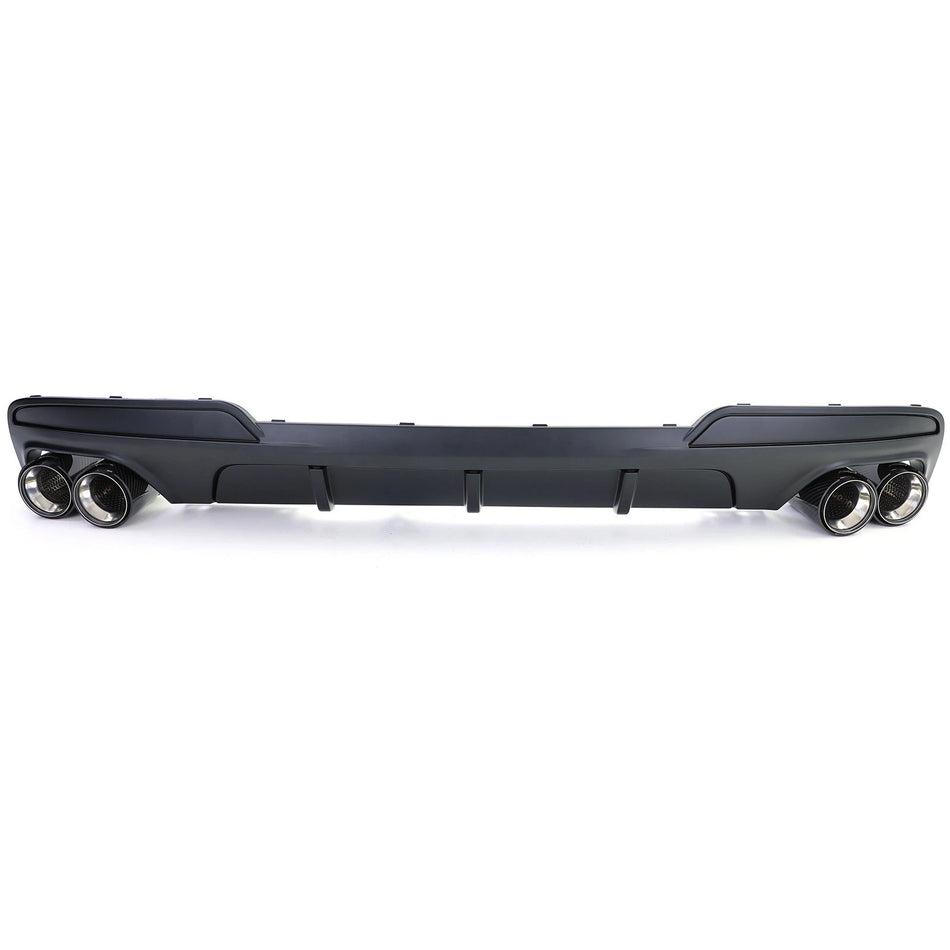 Diffusore posteriore opaco + terminali 4 tubi vero carbonio, per BMW F10 F11 535