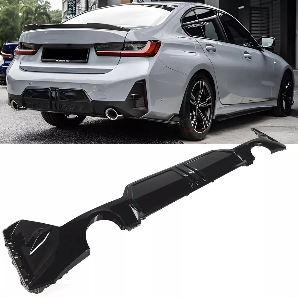 DIFFUSORE NERO LUCIDO per BMW SERIE 3 G20 / G21 M SPORT dal 07/2022 (LCI)