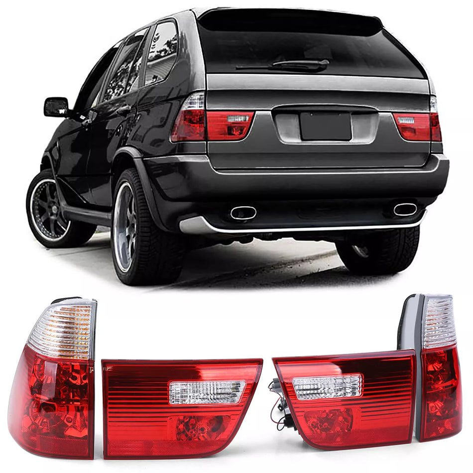 Fanali posteriori rosso bianco chiaro adatti per BMW X5 E53 99-03 prefacelift