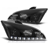Fari Luce Diurna LED Neri per Ford Focus 2 04-08