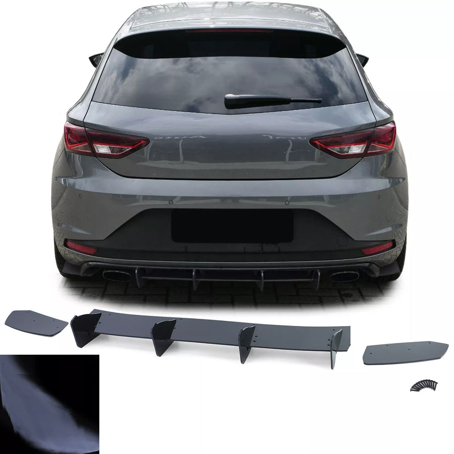 Inserto diffusore posteriore splitter Nero per Seat Leon 3 5F Cupra 12-16