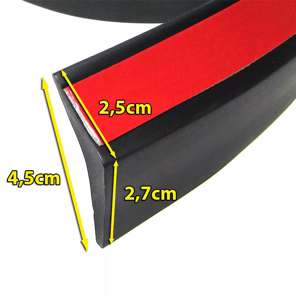 Lama Anteriore minigonne laterali universale flessibile 2, 5mx4, 5cm nero