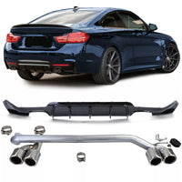 Diffusore posteriore lucido + terminale look per BMW F32 F33 F36 425 428 430
