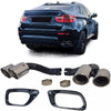 terminali doppio tubo cromato adatti, per BMW X6 E71 08-14 Diesel 30d 40d