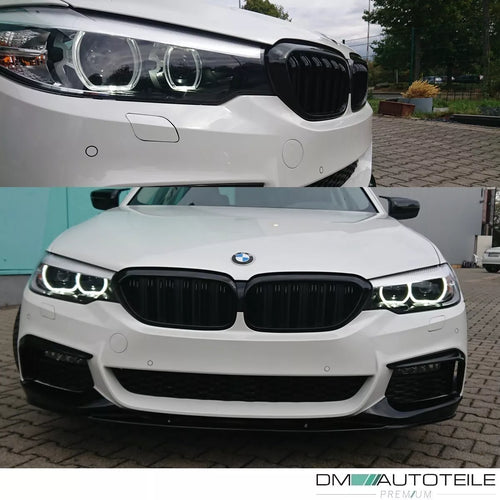Set Griglia doppia barra nera brillante per BMW Serie 5 G30 G31 17-20