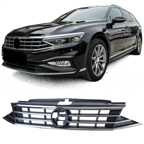 Griglia radiatore nera + barre cromate per Vw Passat B8 3G Facelift 2019-2023