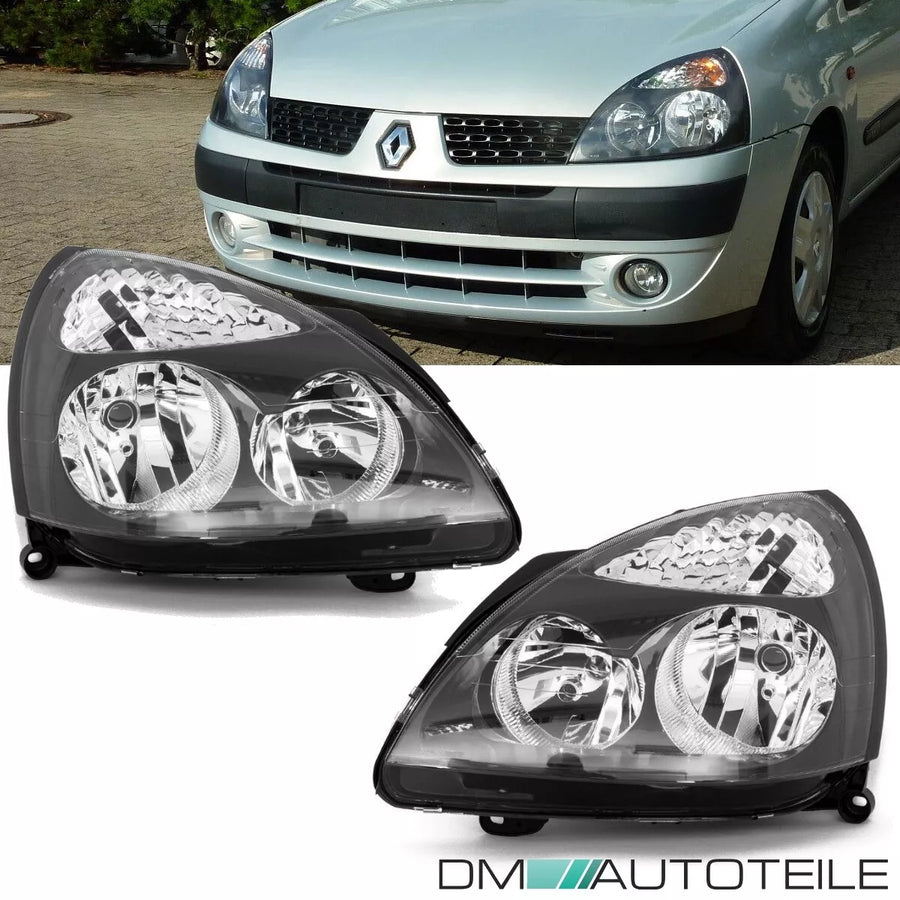 Kit fari Nero chiaro H7/H1 sinistro e destro per Renault Clio II 01-05