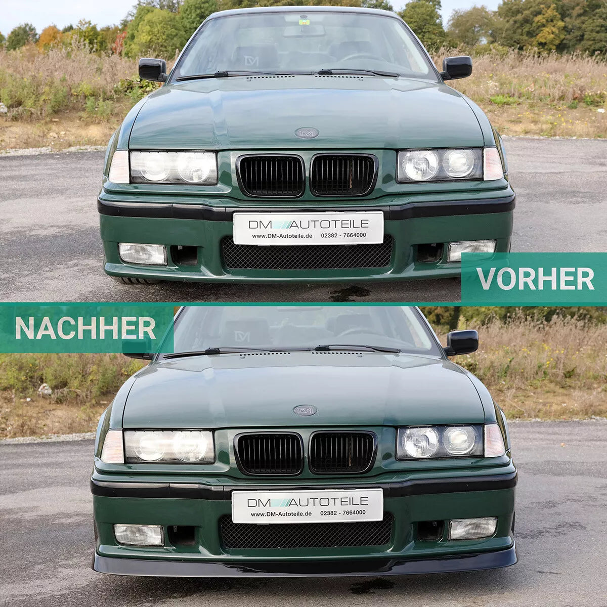 Spoiler anteriore lama Nero Lucido per BMW E36 Coupè Touring – vista 2