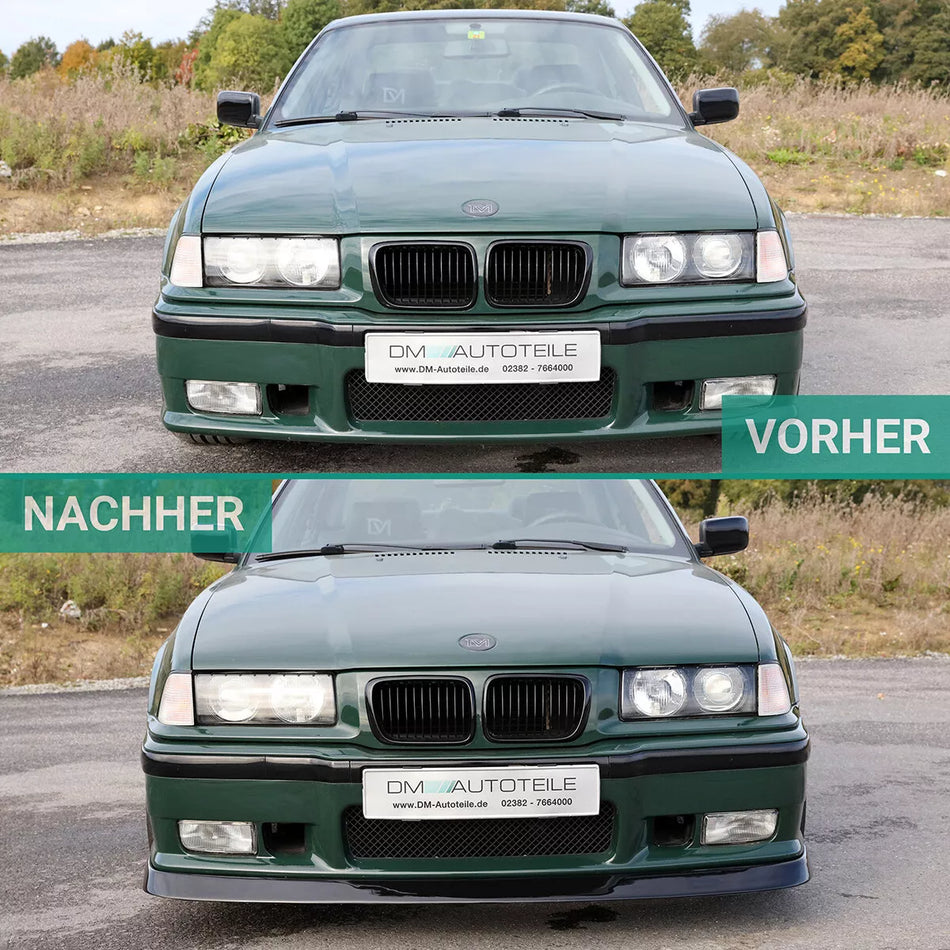 Spoiler anteriore lama Nero Lucido per BMW E36 Coupè Touring