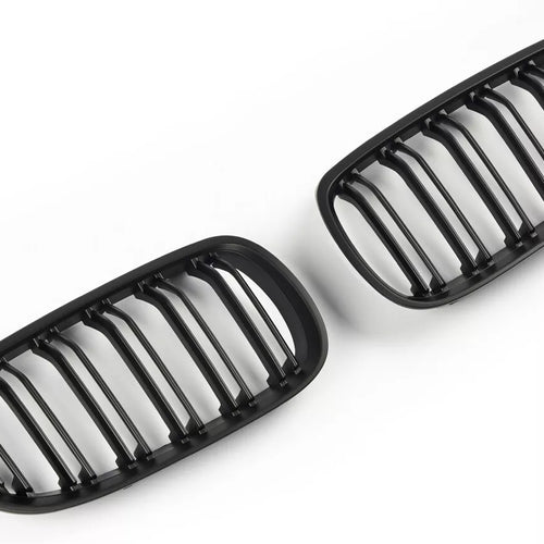 per BMW SERIE 3 E92 E93 06-10 SPORT GRIGLIA DOPPIA BARRA NERO OPACO