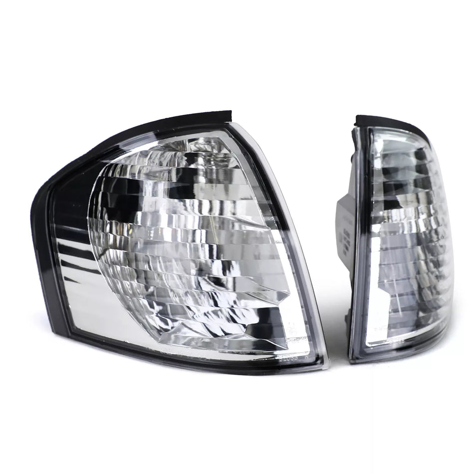 Frecce vetro trasparente cromate adatte per Mercedes W202 C Classe 93-00