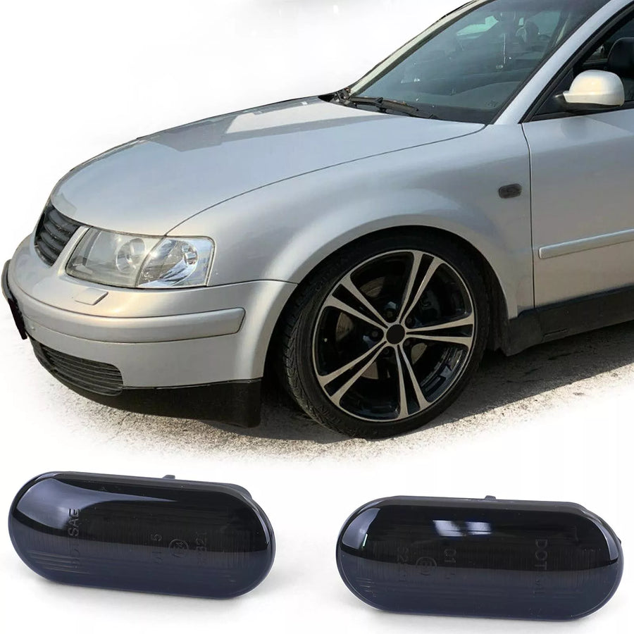 Frecce laterali LED Lightbar nere per VW Passat 3B 3BG Polo 6N 9N Sharan Vento