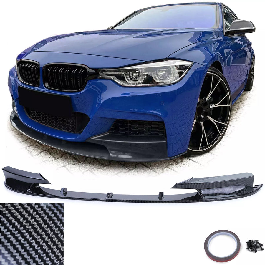Spoiler anteriore Lippe, performance Carbon Look, per BMW Serie 3 F30 F31 11-19