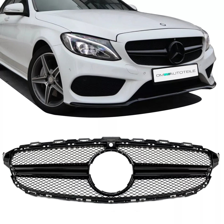 Griglia Nero Lucido + fotocamera per Mercedes W205 S205 14-18 no AMG