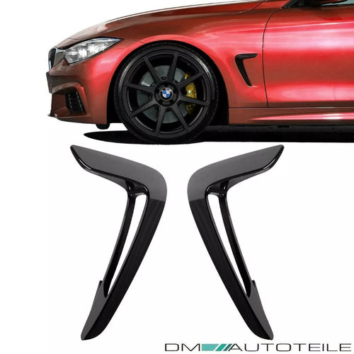 Barre decorative griglia flusso d'aria parafango Lucido Nero per F32 F33 F36