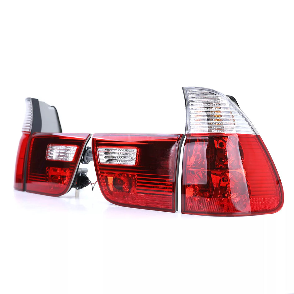 Fanali posteriori rosso bianco chiaro adatti per BMW X5 E53 99-03 prefacelift