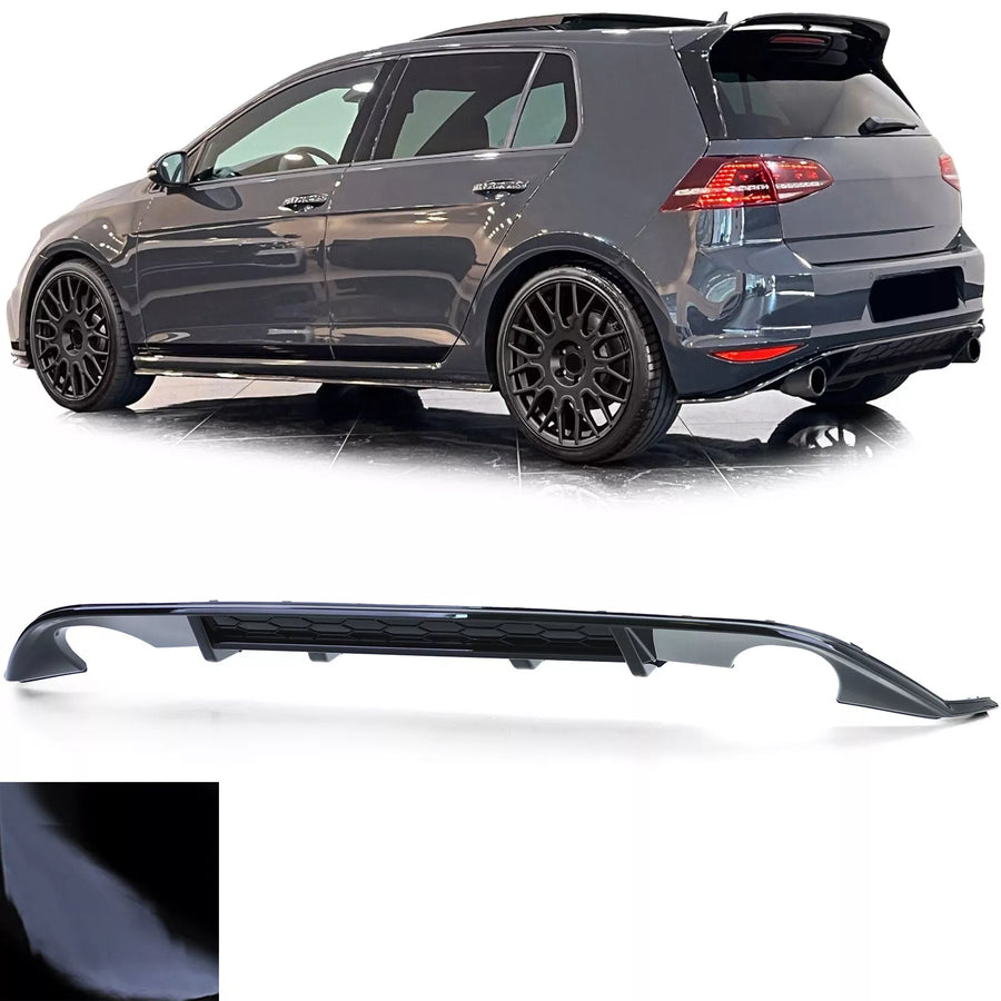 Diffusore posteriore doppio scarico singolo Nero per VW Golf 7 GTI 13-17