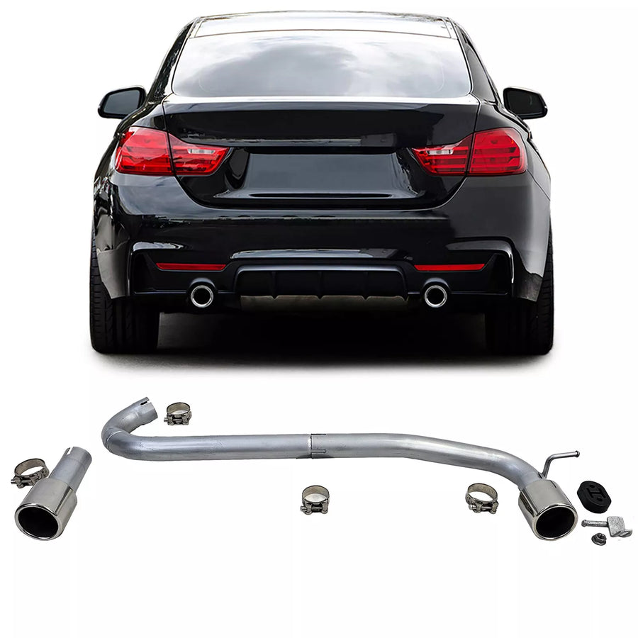 Terminale scarico duplex 440 look conversione, per BMW F32 F33 F36 425 428 430