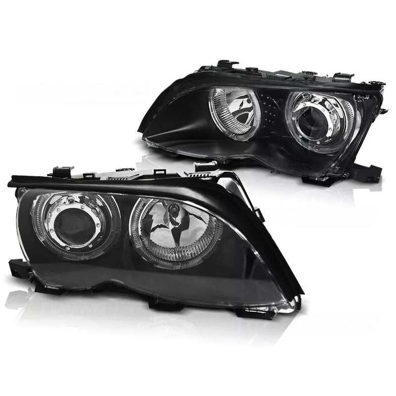 Fari con led Angel Eyes per BMW Serie 3 E46 2001-2005 in Nero