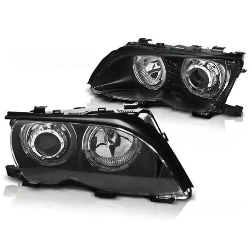 Fari con led Angel Eyes per BMW Serie 3 E46 2001-2005 in Nero