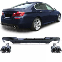 Diffusore posteriore lucido terminali 4 tubi vero carbonio BMW F10 F11 535i 535d