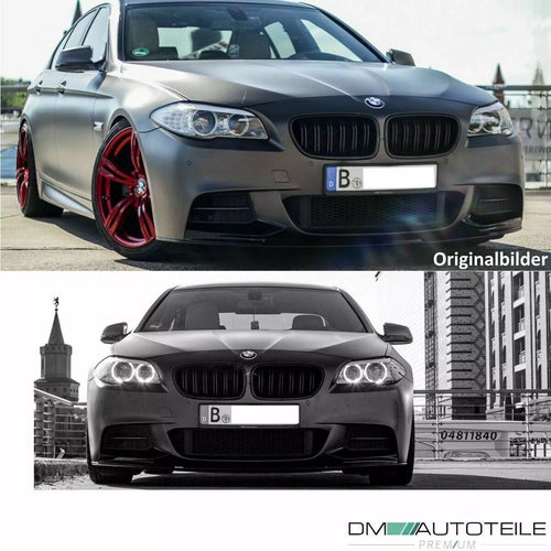 SET doppia barra Griglia Nero Lucido per BMW Serie 5 F10 F11 anche M M5