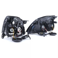 Kit fari in vetro trasparente nero adatti, per Opel Vectra C + Signum 2002-2005