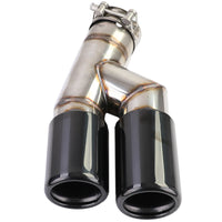 Terminale scarico doppio tubo nero lucido per BMW Serie 3 F30 F31 316 318 320