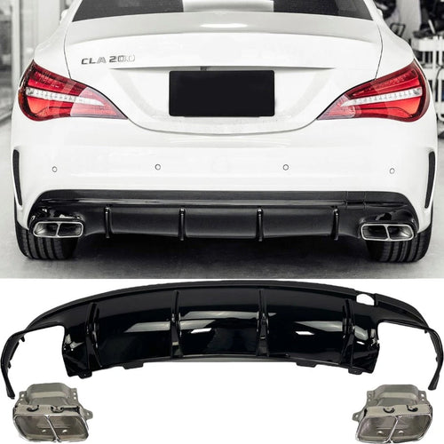 Diffusore + Terminali di Scarico (CROMO) CLA45 per Mercedes Cassa CLA C117 X117