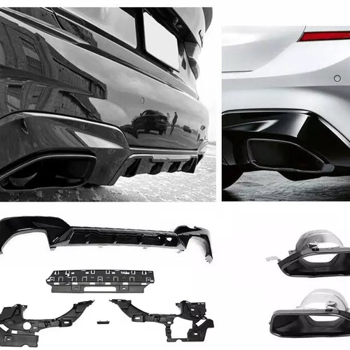 DIFFUSORE + MASCHERINE SCARICO NERO per BMW SERIE 3 M340i G20