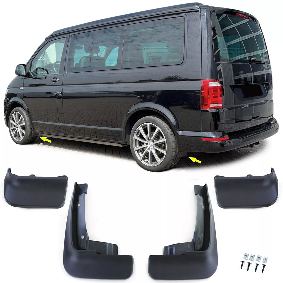 Kit paraspruzzi anteriore e posteriore nero per VW Bus T5 T5.1 T6 T6.1 dal 03