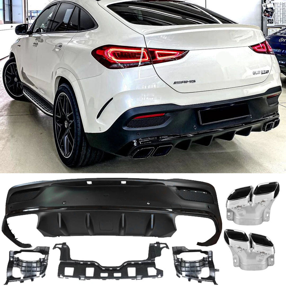 Diffusore + Terminali di Scarico 2X2 (CROMO) per MERCEDES C167 GLE COUPE