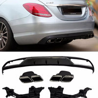 Diffusore + Terminali di Scarico 2x2 CROMO per MERCEDES W205 di Serie