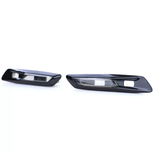 Frecce laterali LED vetro trasparente nero fumo, per BMW Serie 5 F10 F11 10-13