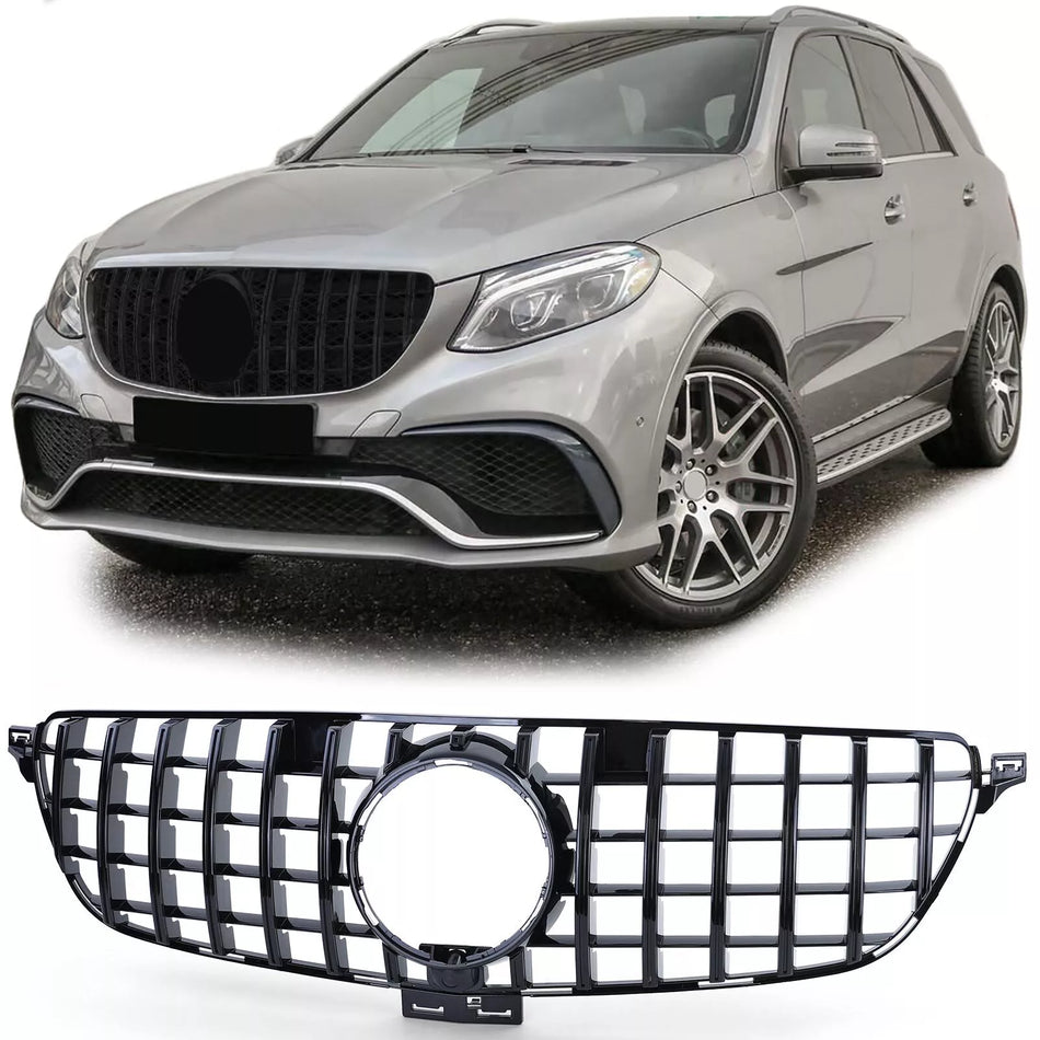 Griglia radiatore sportiva nera lucida adatta per Mercedes GLE W166 15-19
