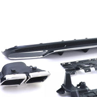 Diffusore Posteriore Sport Terminali Cromati Mercedes C W205 S205 Berlina 14-18