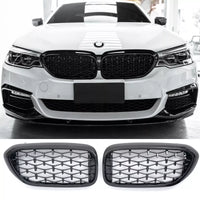 per BMW SERIE 5 G30 G31 GRIGLIA RADIATORE DIAMANTE NERO LUCIDO