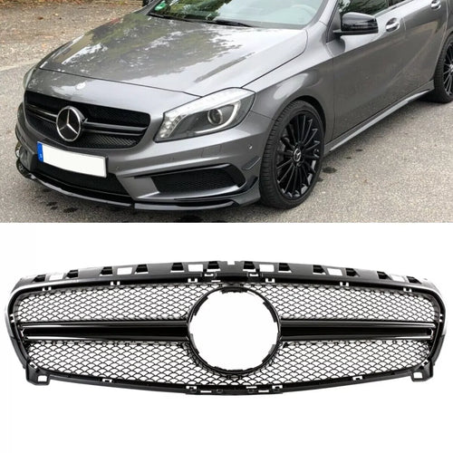 Griglia nera lucida per Mercedes Classe A W176 13-15 non AMG 45