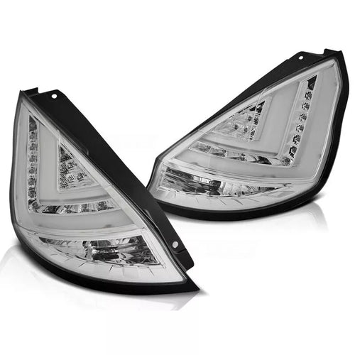 Fanali Posteriori LED Upgrade per Ford Fiesta MK7 2012-2016 in Cromo
