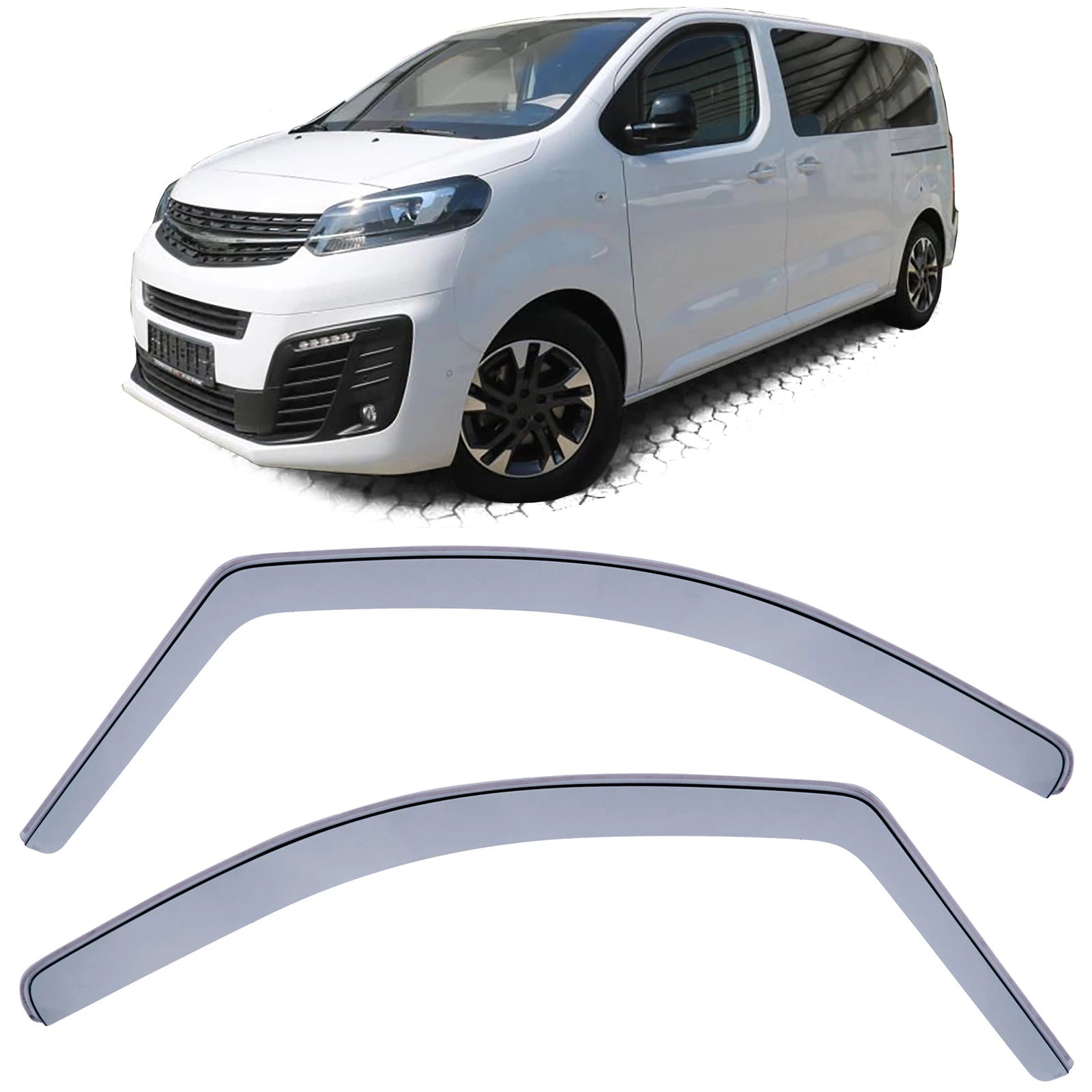 Deflettori Antivento Antivento Nero Smoke, per Vivaro Zafira Life dal 19