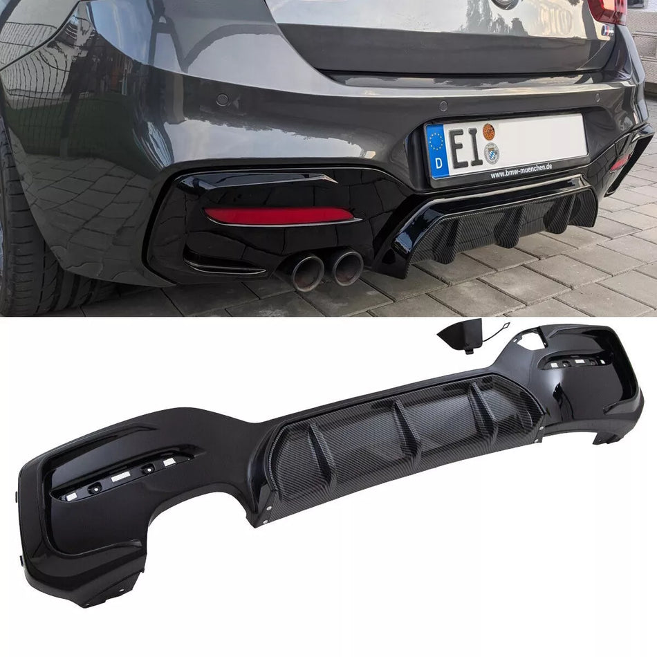 Diffusore Competition Nero Carbonio 2 Tubi per BMW F20 F21 M LCI